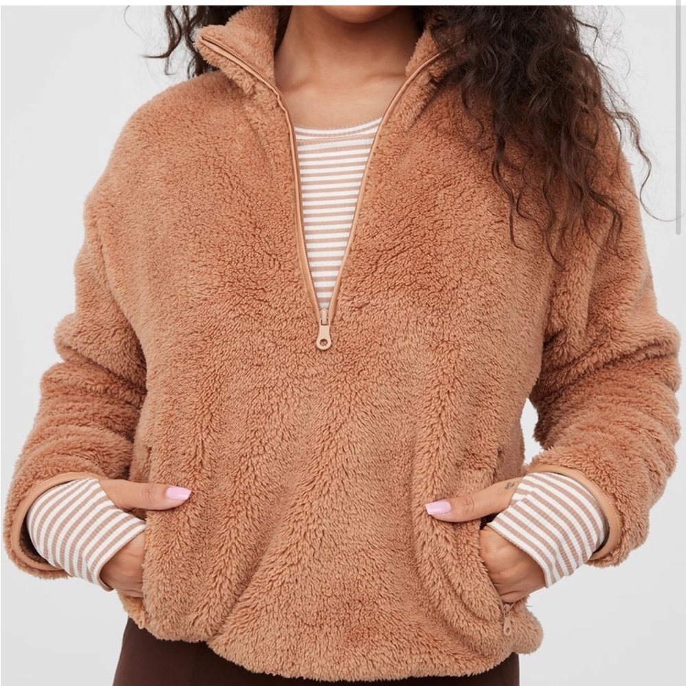 Offline by Aerie Fluffy Sherpa Quarter Zip